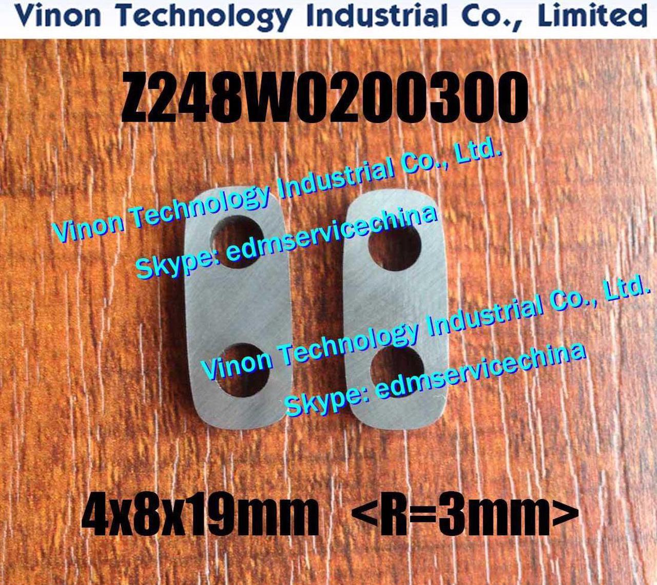 Z248W0200300 Power Feed Contact Upper (R3 New type) 4x8x19mm (R=3mm) Z248W0/200300 Upper Energizing Plate for Makino SP43.SP64