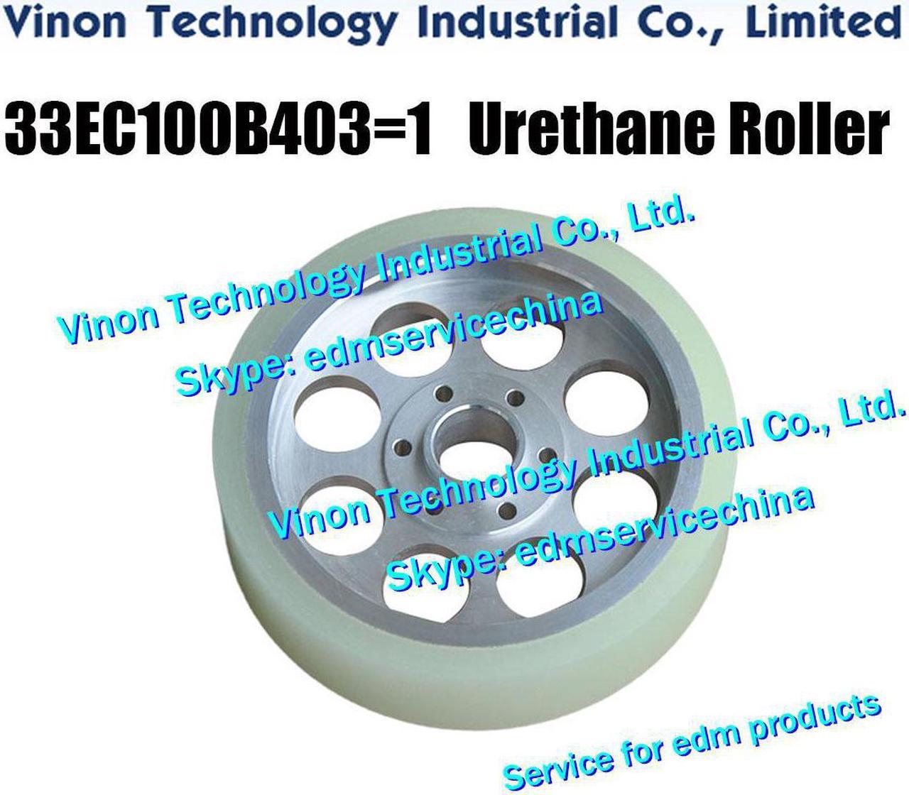 33EC100B403=1 edm Urethane Roller 100x20mm for Makino U series, UPV-3, UPV-5 series machines 33EC100B403, 33EC.100B.403