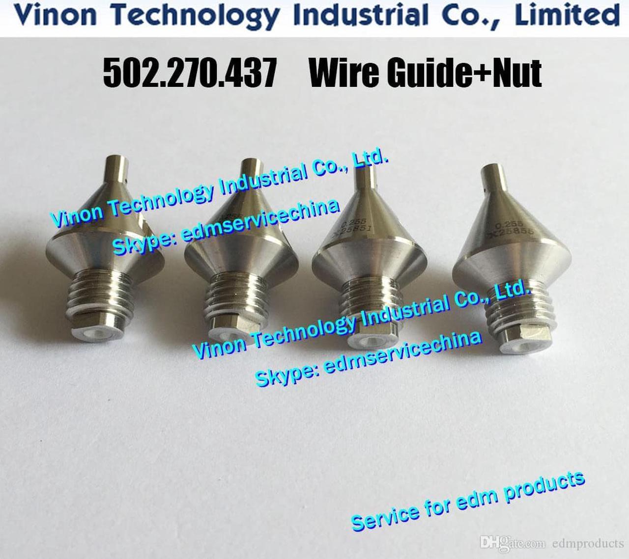 (1set) d=0.105mm AGIE CF20 edm Wire Guide+Nut Set 502.410.738 Upper & Lower 502410738 for CF20, CA20 Actspark, AgieCharmilles