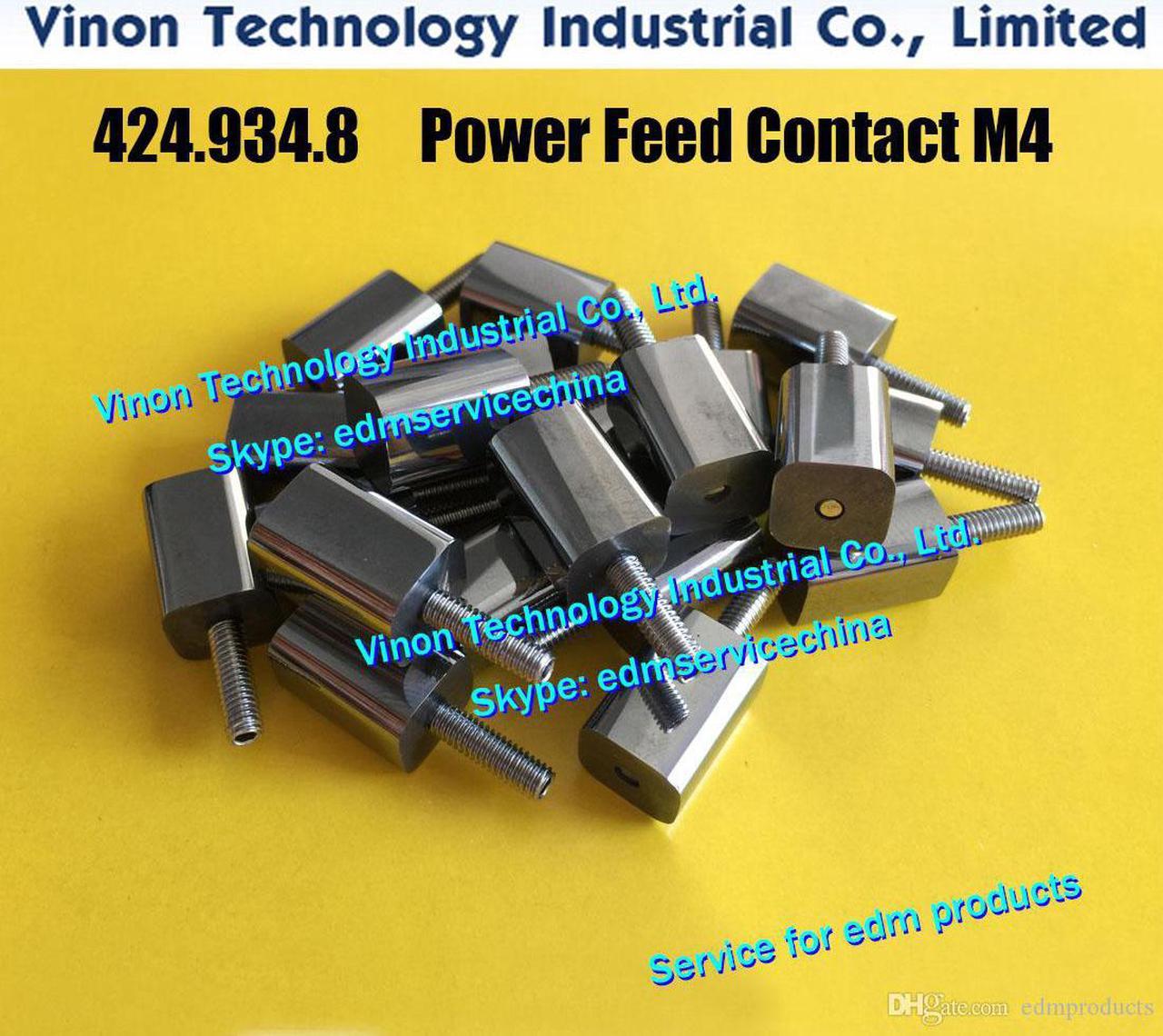 (2pcs/lot) 424.934.8 edm Power Feed Contact A011 size:12x12x30 M4 for Agie AC150,AC250,AC270 Current supply tungsten steel-M4