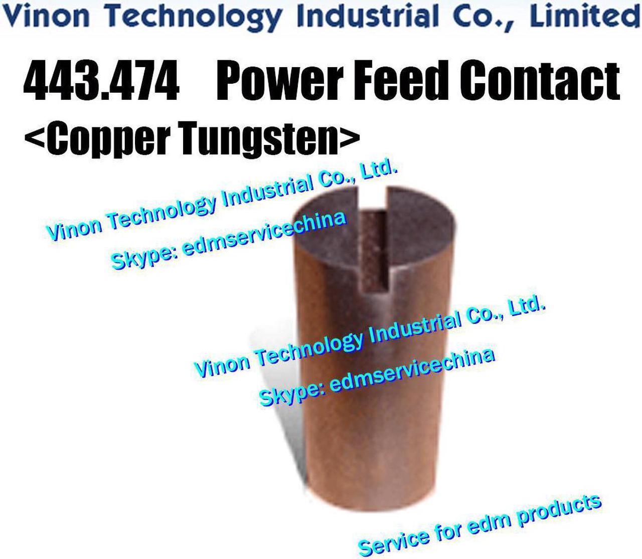 Agie 443.474.2 Power Feed Contact (Copper tungsten type) Ø12x30Hmm for Classic,Evolution series. AGIE EDM 590443474, 443474