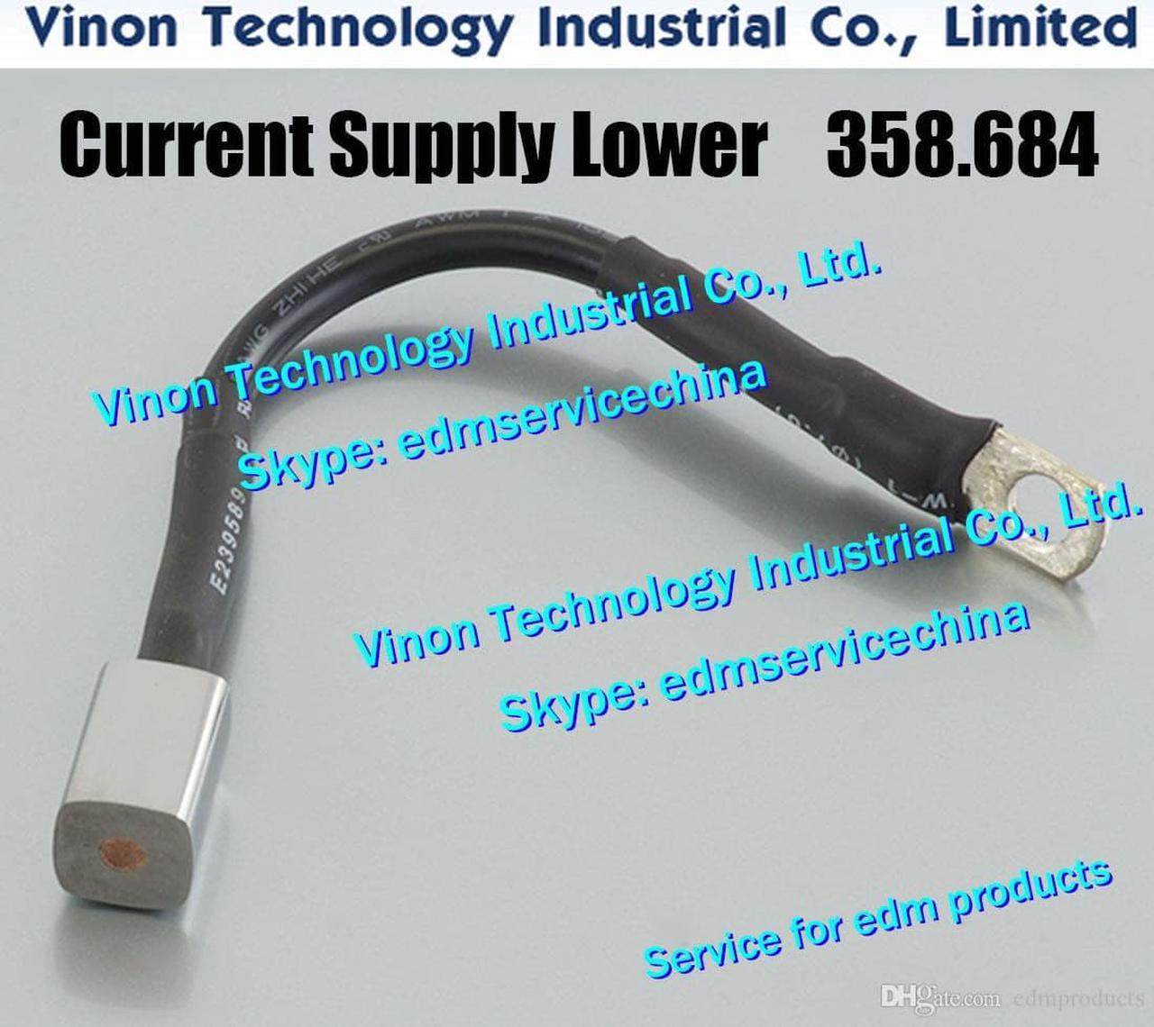 358.684.9 edm Current Supply Lower A015L for Agie AC100-AC370 series machines 358.684, 3586849, 590358684 Power Feed Contact 23.