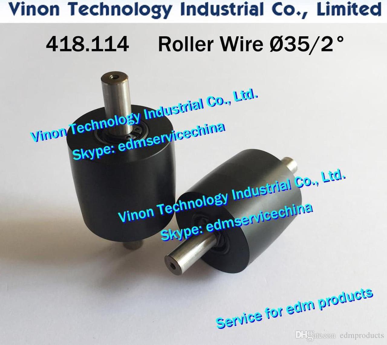 Agie 418.114.5 edm Reverse Roller Ø35mm 2° for Agie AC150-AC370HSS 418.114,4181145,A418114, A516 Roller wire receptacle complete