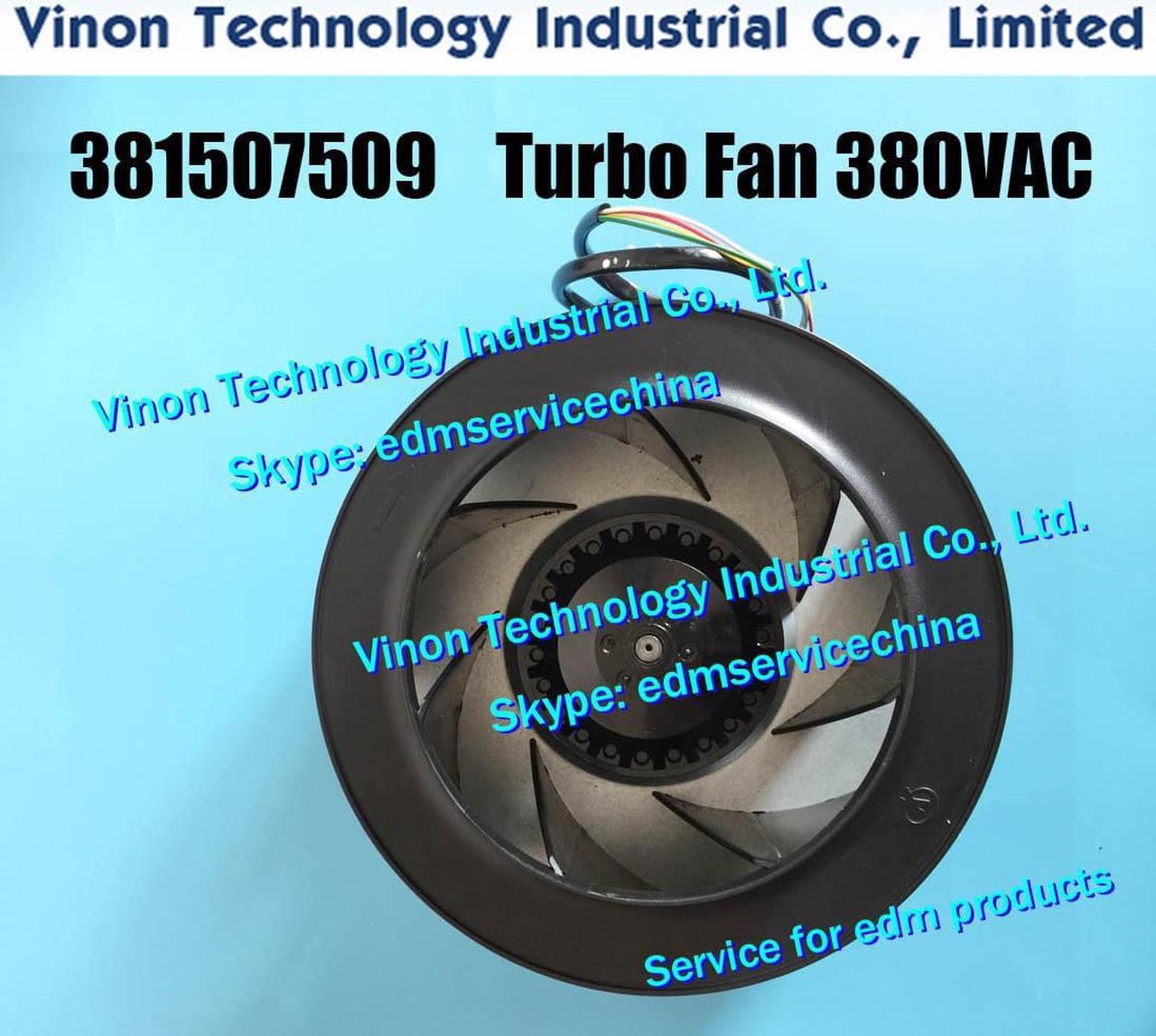 381507509 edm Turbo Fan 380VAC 110W 2600r/min for AgieCharmilles CUT20,CUT20P,CUT30,CUT30P. 381.507.509 Vortex Fan