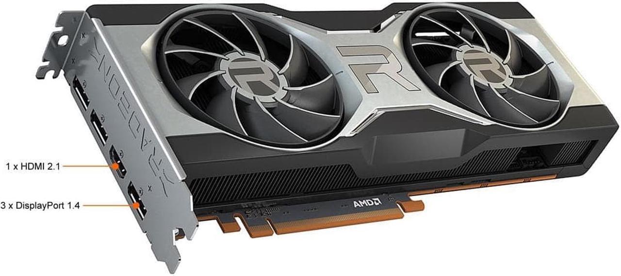 Alt view image 9 of 12 - AMD RADEON RX 6700 XT Graphics Card, 7nm AMD RDNA2 12GB GDDR6 192-bit AMD Reference Card, PCIE 4.0 HDMI DP 1.4a Video Card