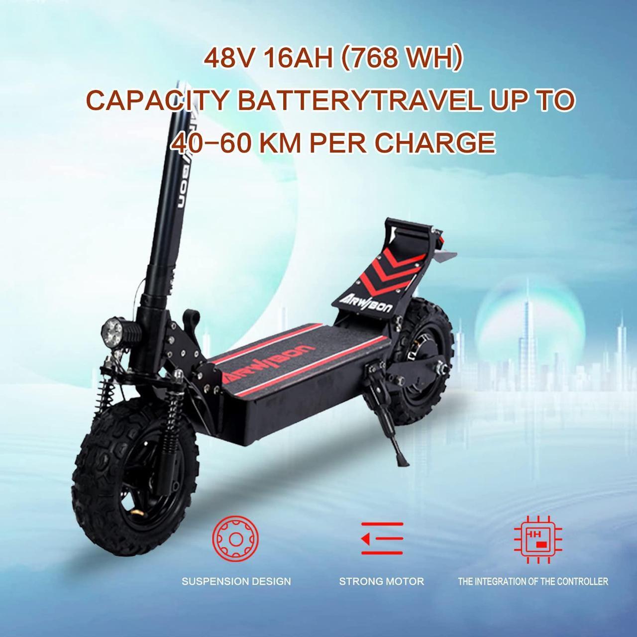 Alt view image 6 of 7 - Electric Kick Scooter for Adults - 2500W Motor, Up to 30 MPH & 20-30 Miles, 48V/16AH