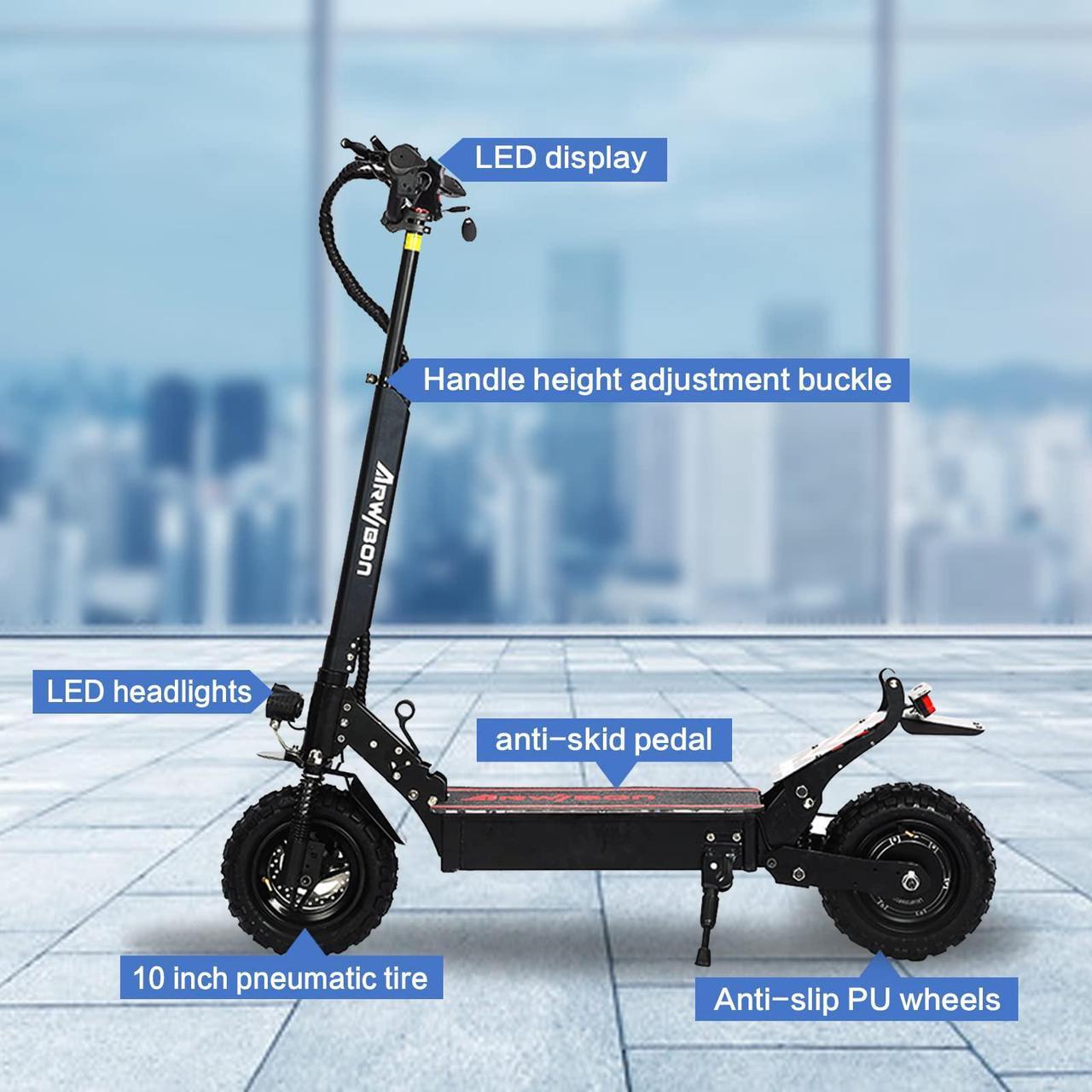 Alt view image 4 of 7 - Electric Kick Scooter for Adults - 2500W Motor, Up to 30 MPH & 20-30 Miles, 48V/16AH