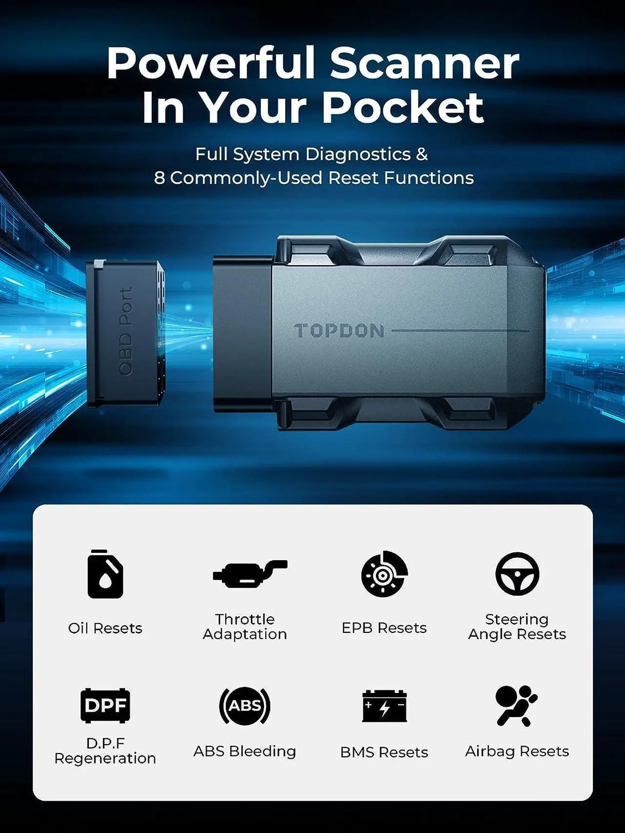 Alt view image 3 of 7 - OBD2 Scanner TOPDON TopScan Bluetooth Wireless Car Diagnostic Scan Tool  for iOS & Android, Bidirectional Scan, Check Engine Car Code Reader