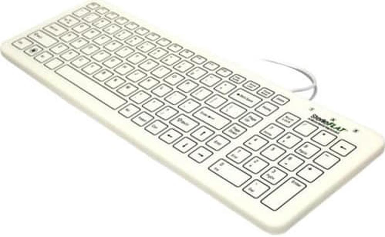 Case of (20) SF09-02-v4 - SterileFLAT Antibacterial Medical Washable Keyboard (White) (USB) | SF09-02-v4-C20