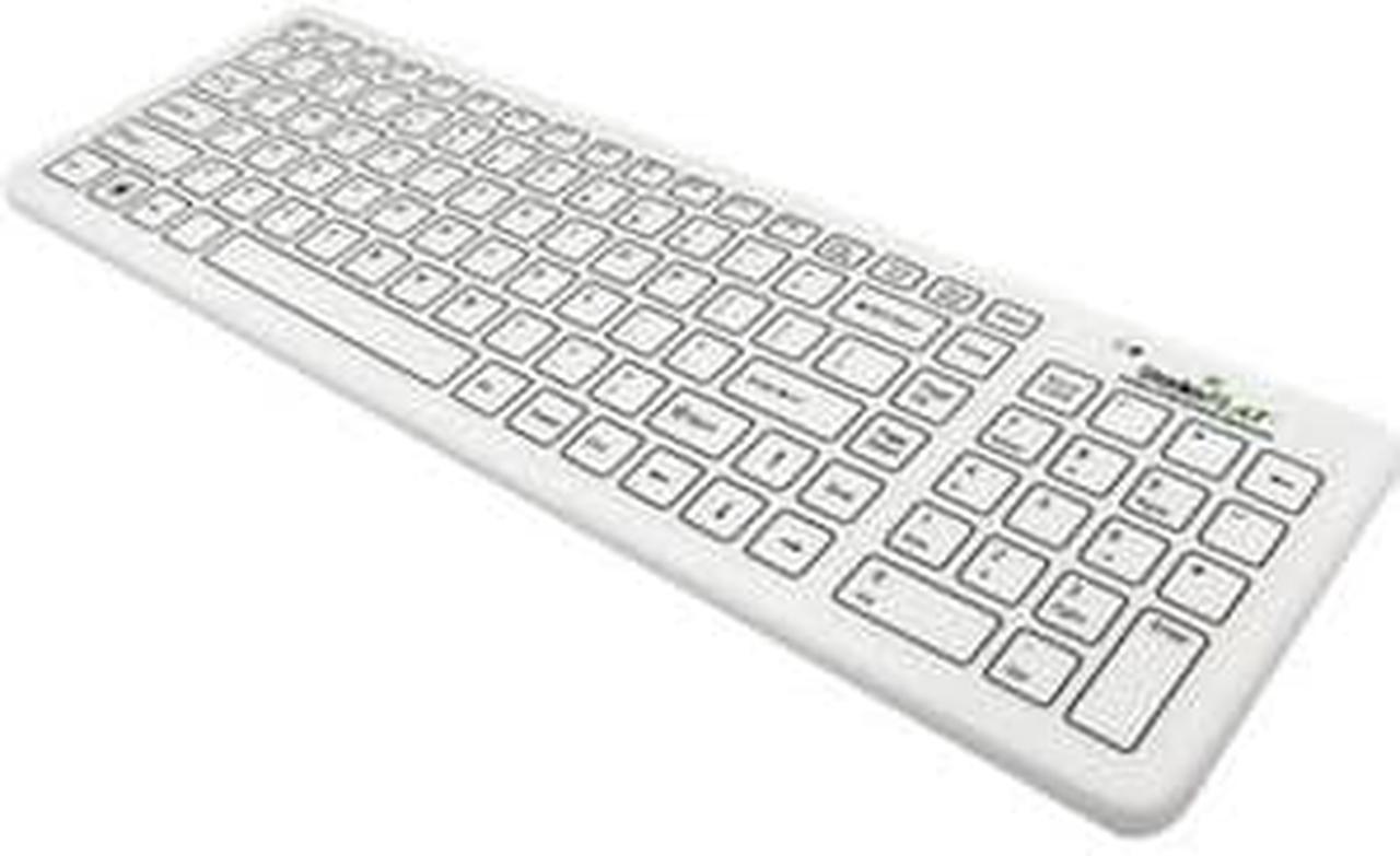 Case of (20) SF09-02W-v4 - SterileFLAT Antibacterial Medical Wireless Washable Keyboard (White) (Wireless) | SF09-02W-v4-C20