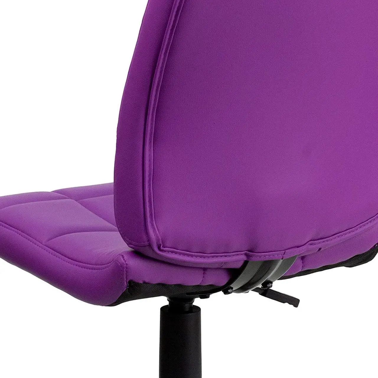 Alt view image 6 of 7 - BizChair Mid-Back Purple Quilted Vinyl Swivel Task Office Chair