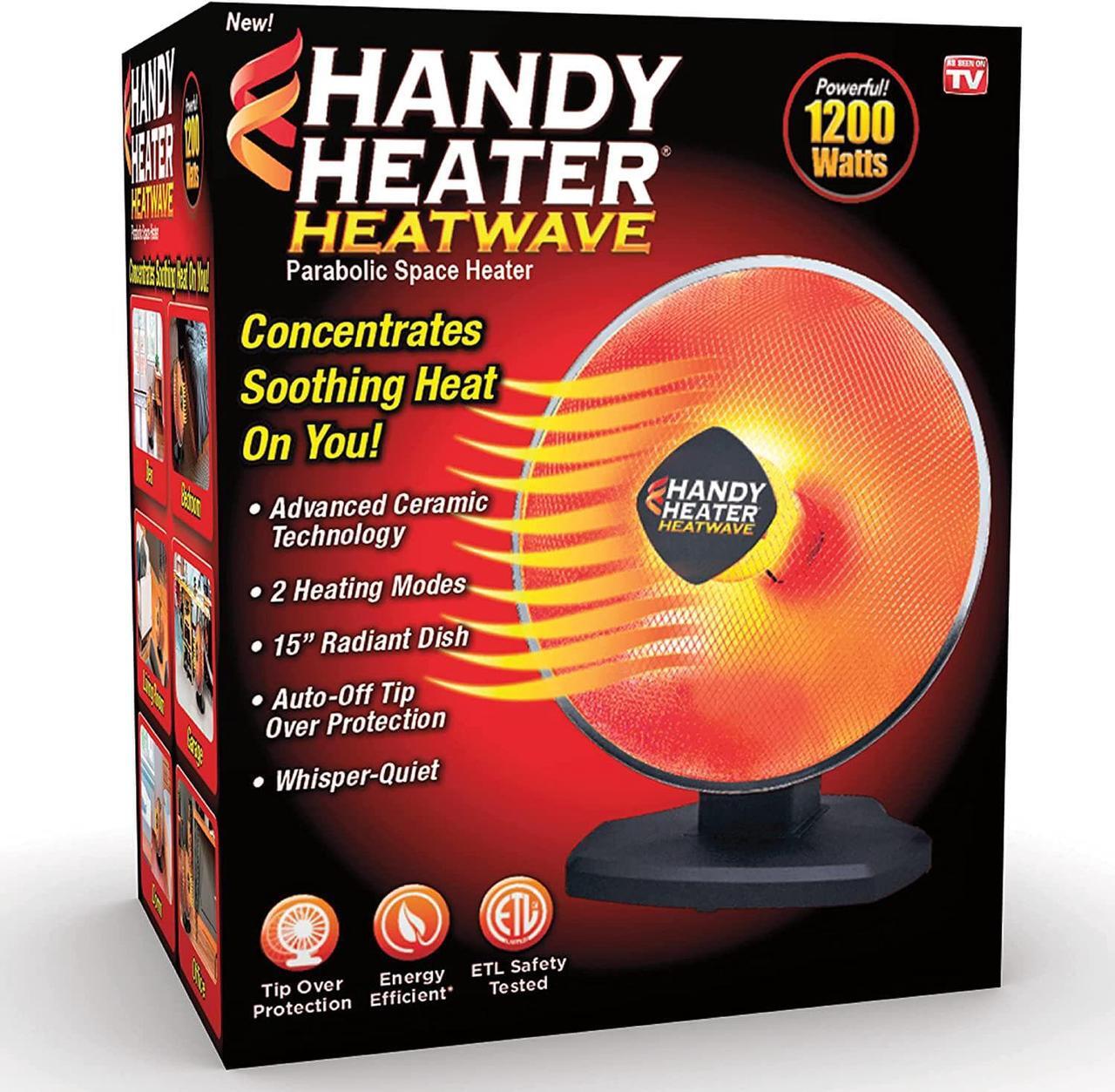 Main image of Ontel Handy Heater Heatwave Parabolic Space Heater with Ceramic Heating Technology