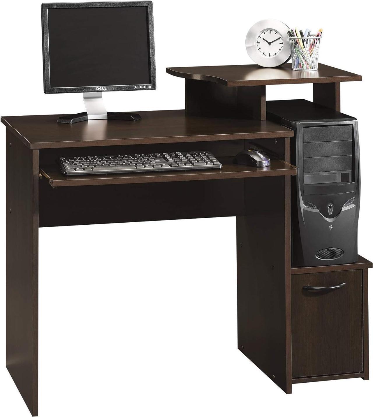Main image of Sauder Beginnings Collection Computer Desk For Residential Use, Non Residential Use - Cinnamon Cherry Finish, Transitional, L: 39.61" x W: 19.45" x H: 34.02"