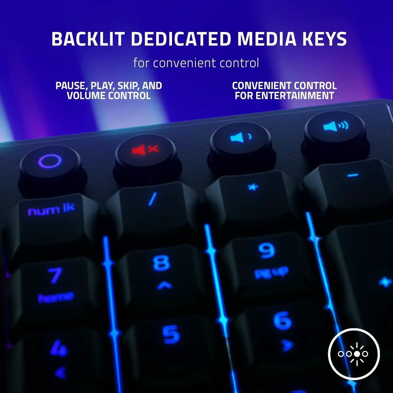 Alt view image 5 of 7 - V3 Gaming Keyboard: Low Profile Keys - Mecha Membrane Switches - UV Coated Keycaps - Backlit Media Keys - 10 Zone RGB Lighting - Spill Resistant - Magnetic Wrist Wrest Snap Tap