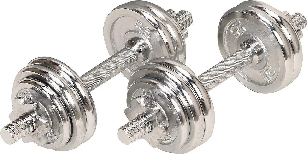 Main image of Sunny Health & Fitness 33lb Chrome Dumbbell Set w/ Carry Case - NO. 014