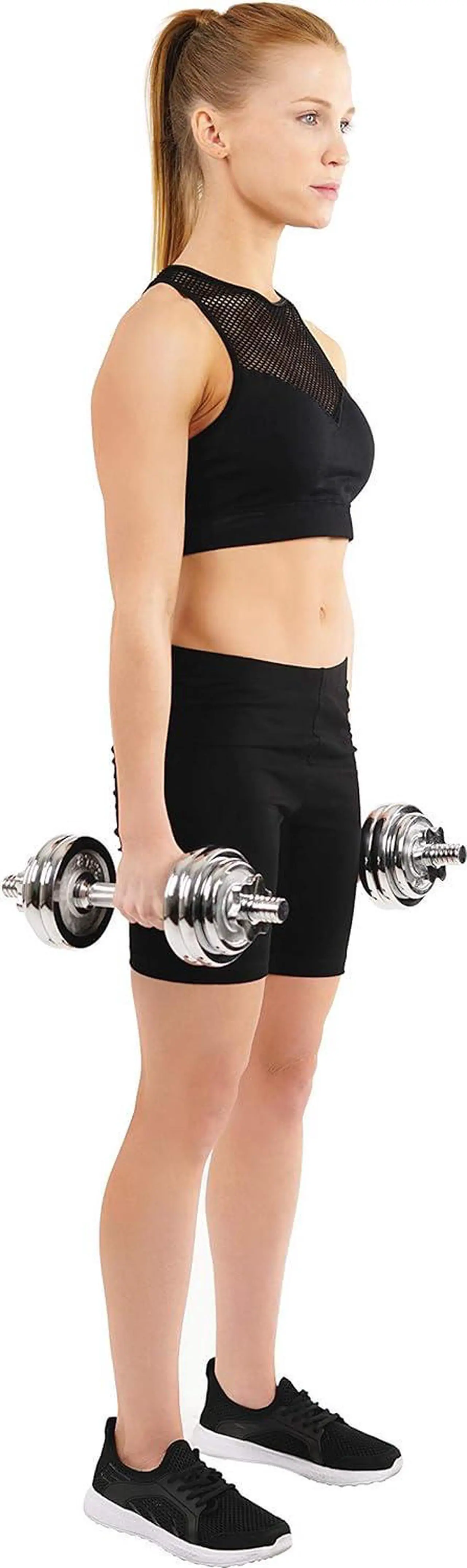 Alt view image 2 of 7 - Sunny Health & Fitness 33lb Chrome Dumbbell Set w/ Carry Case - NO. 014