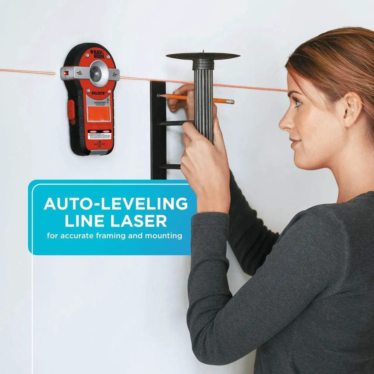 Alt view image 3 of 5 - Line Laser, Auto-leveling with Stud Finder (BDL190S)