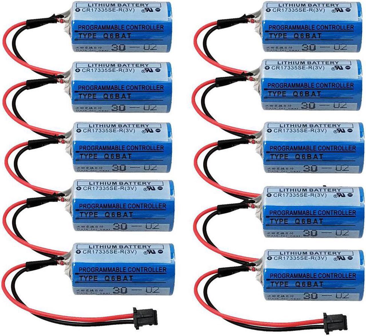 10PCS CR17335SE-R 3V Q6BAT PLC Lithium Battery with Plug for Q25PRHCPU Q170HBATC QNS FANUC System