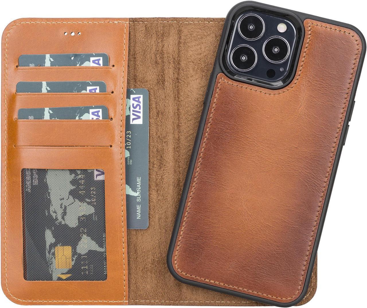 Chestnut Brown iPhone 13 Pro MAX Detachable Card Holder Wallet Case