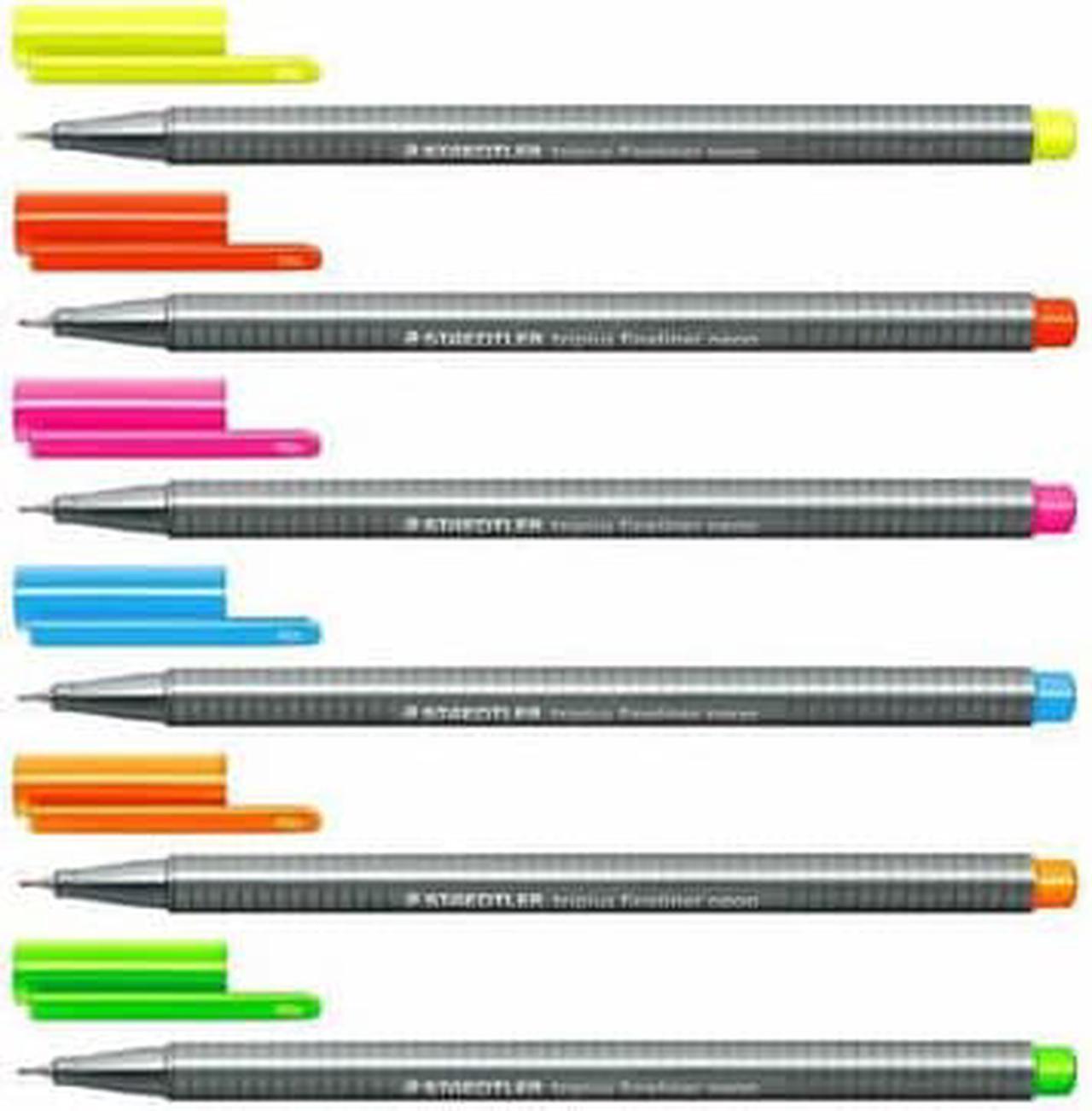 Alt view image 2 of 2 - Staedtler Triplus Fineliner Pen Assorted Neon (Wallet of 6)