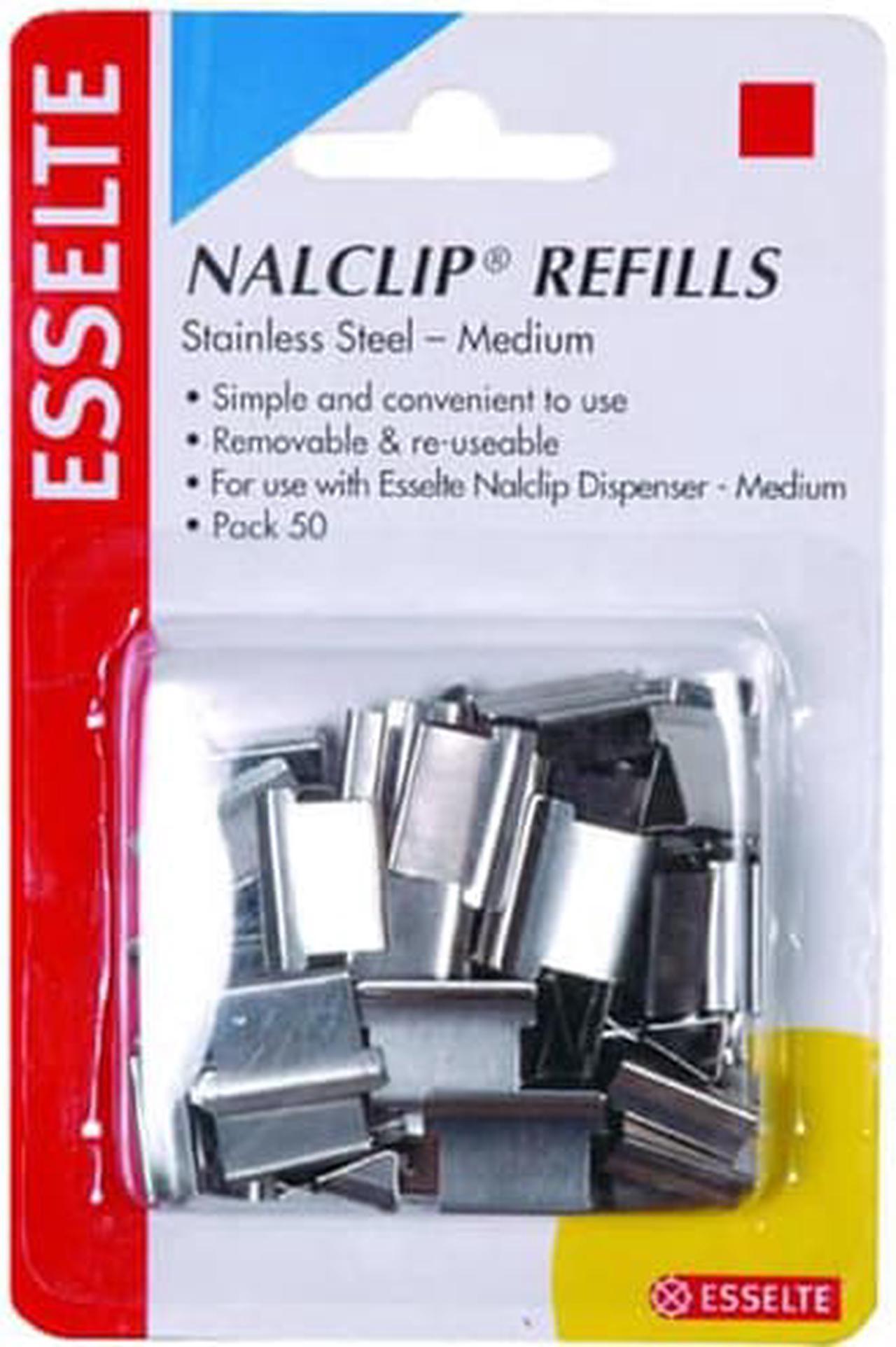 Esselte Stainless Steel Nalclip Refills - Medium 50pk