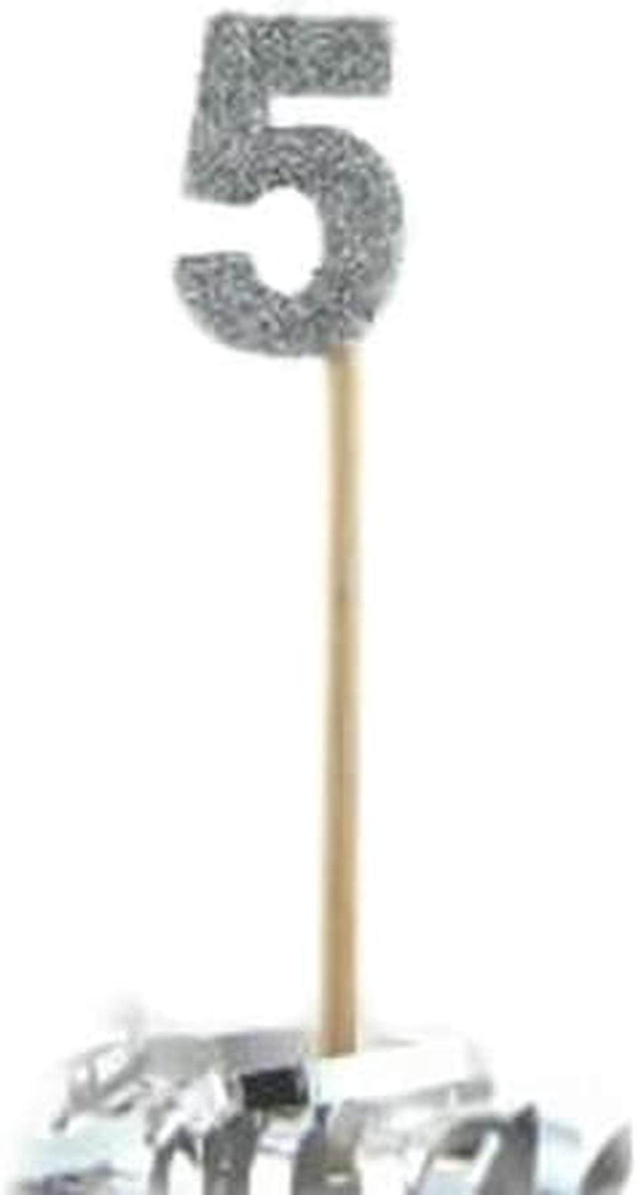 Alpen Glitter Long Stick Candle (Silver) - 5