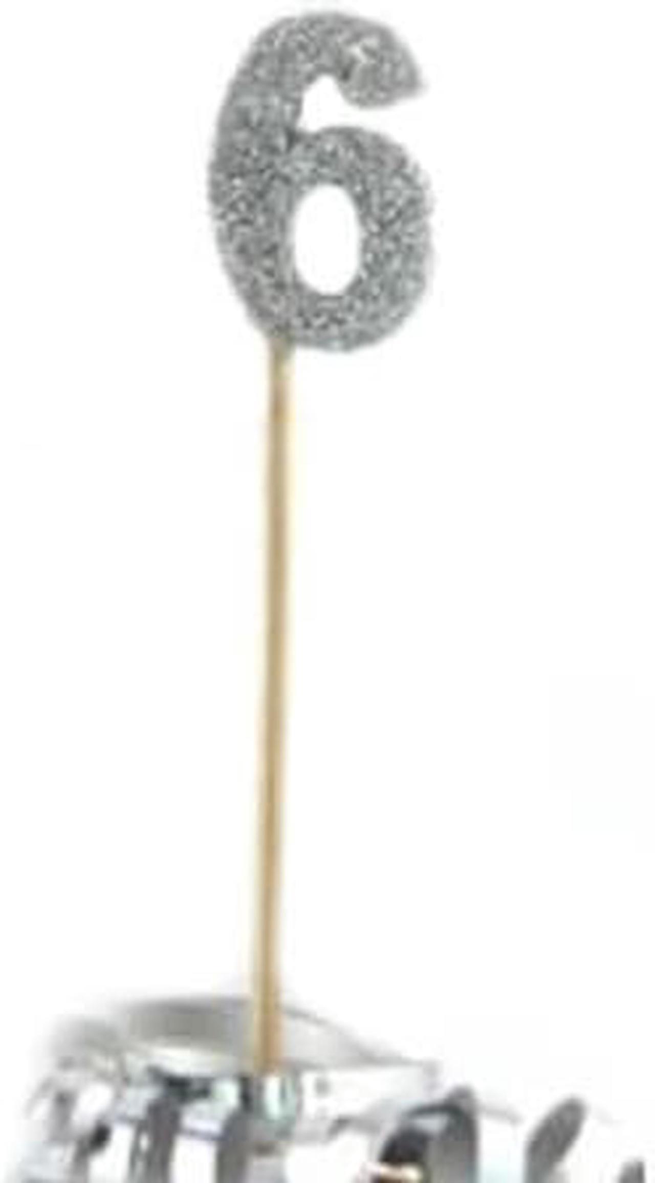 Alpen Glitter Long Stick Candle (Silver) - 6