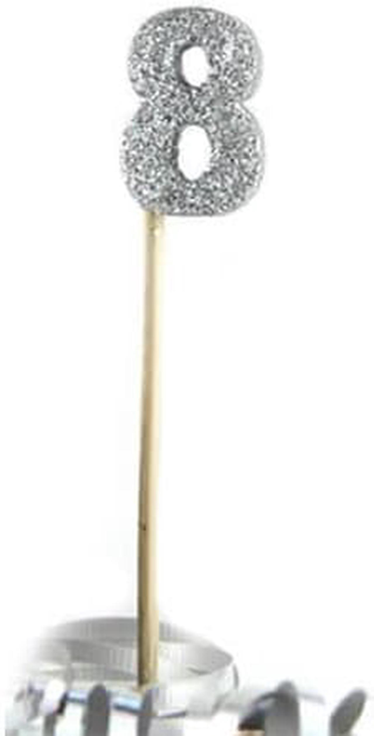 Alpen Glitter Long Stick Candle (Silver) - 8