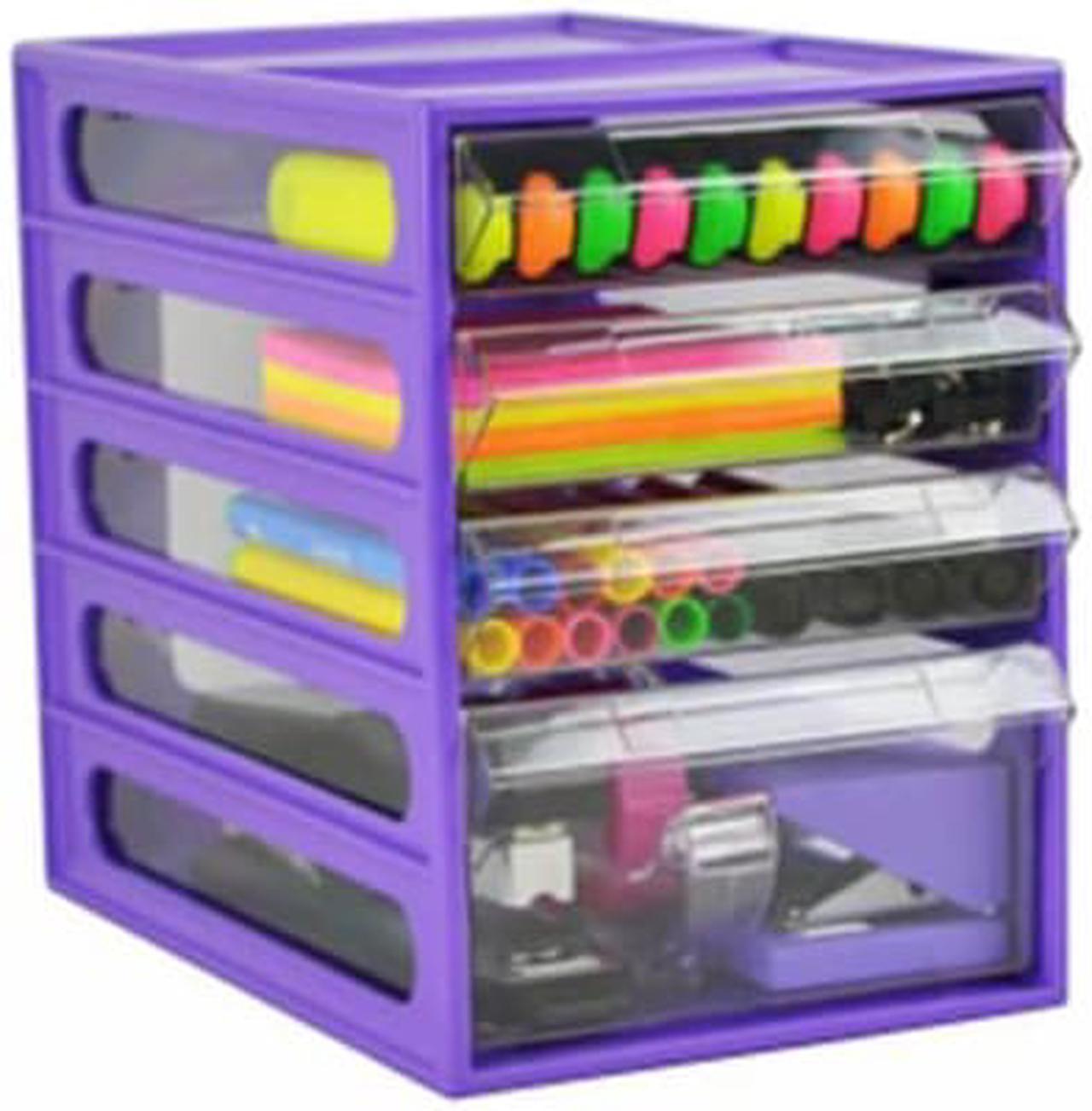 Italplast 4 Drawer Office Organiser - Grape