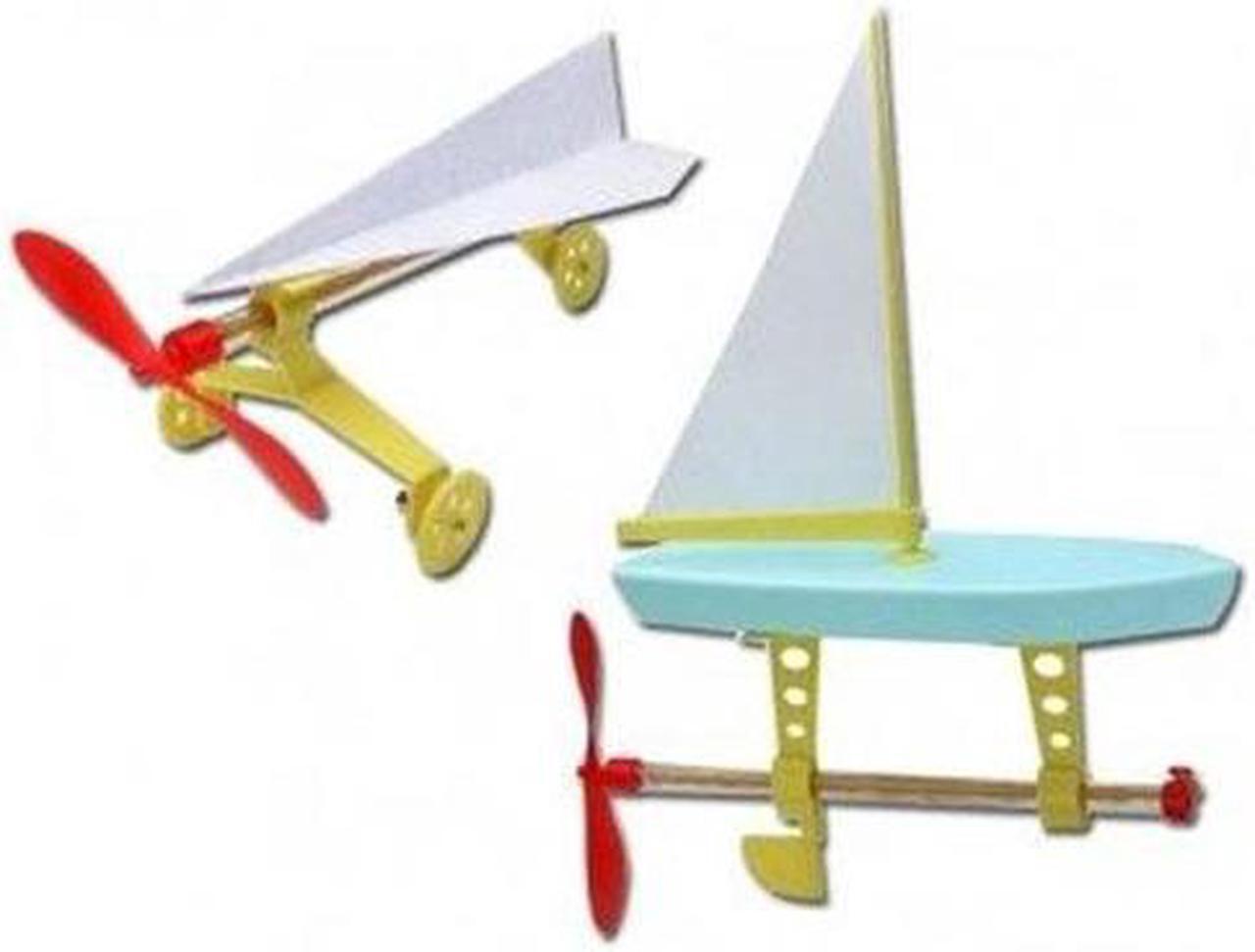 Alt view image 2 of 3 - Rubber Band Powered Propeller Engine Sailboat DIY Set