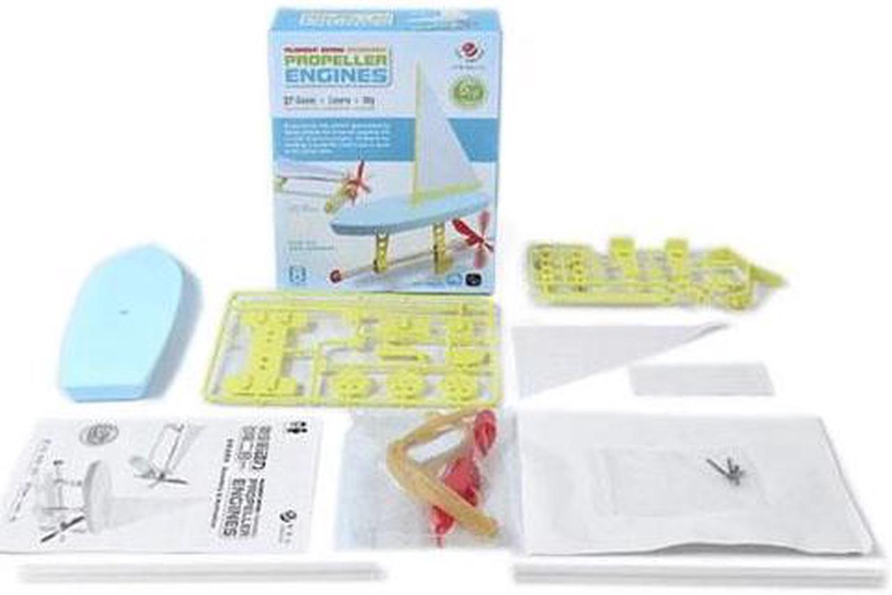 Alt view image 3 of 3 - Rubber Band Powered Propeller Engine Sailboat DIY Set