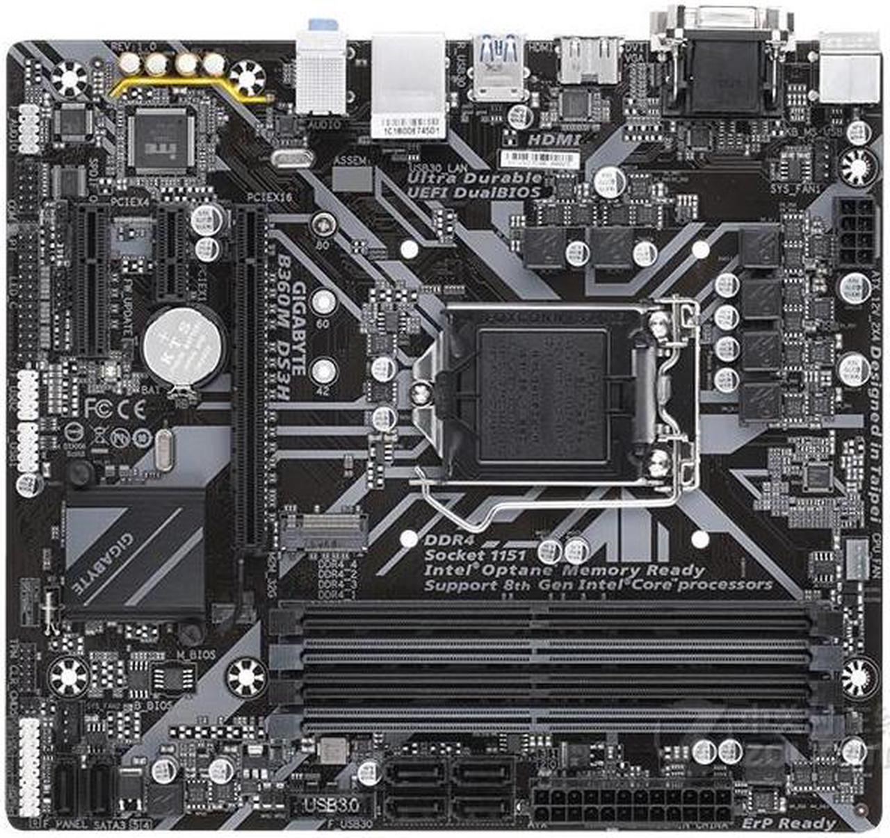 Main image of GIGABYTE B360M DS3H LGA 1151 Intel B360 DDR4 64GB Micro ATX