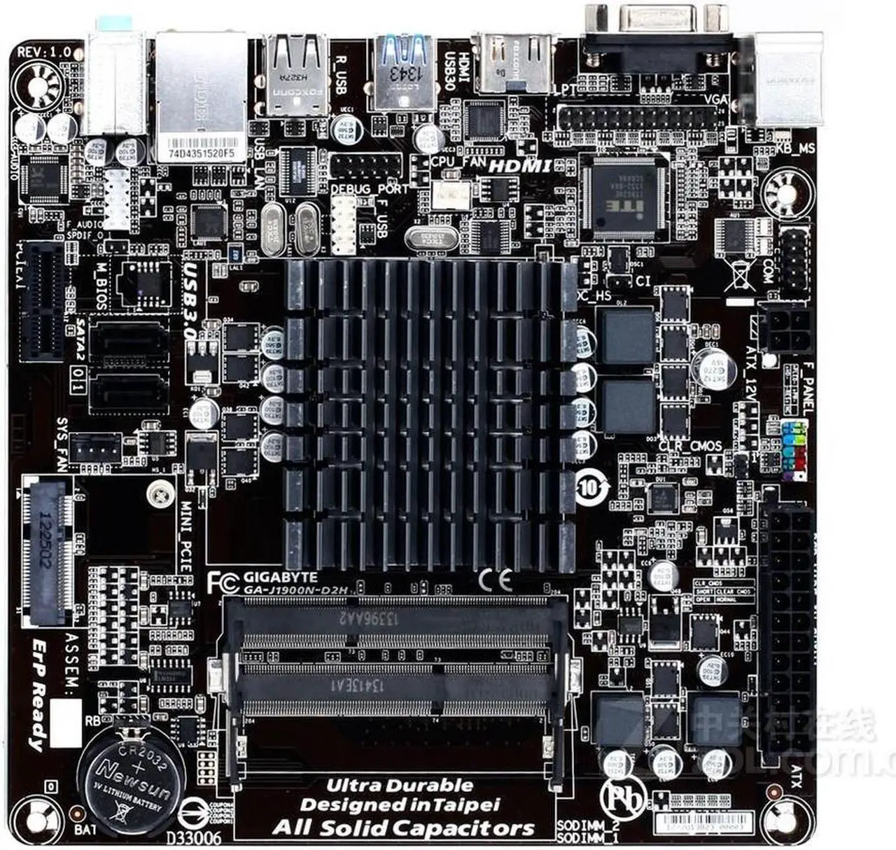 Main image of GIGABYTE J1900N-D2H(rev.1.1) CPU CPU DDR3 8GB Mini-ITX