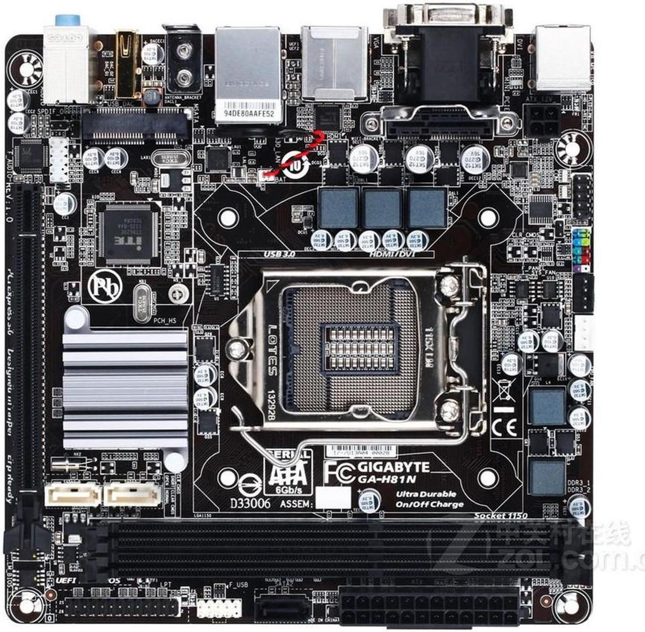 Main image of GIGABYTE H81N(rev.1.0) LGA 1150 Intel H81 DDR3 16GB Mini-ITX