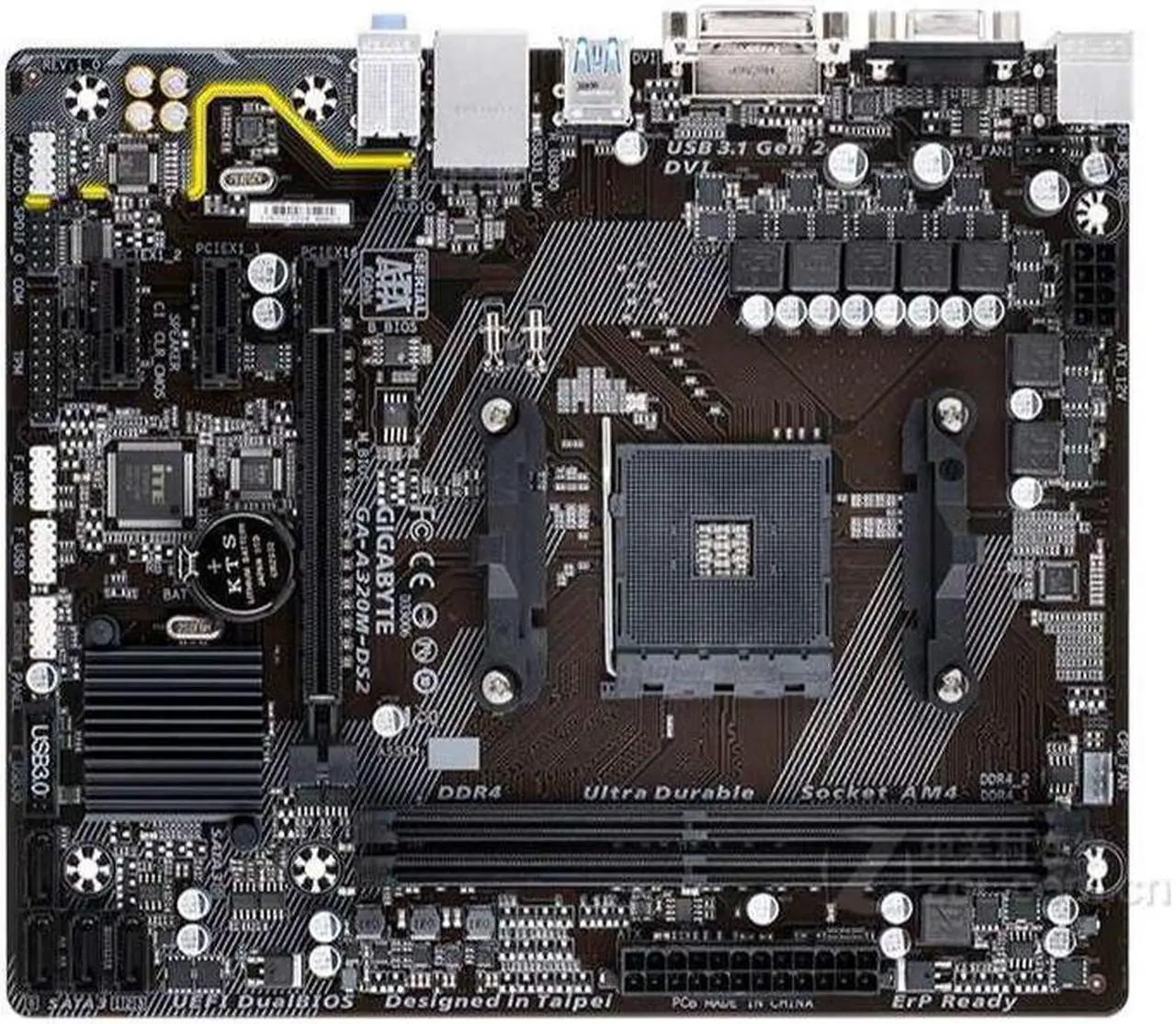 Main image of GIGABYTE A320M-DS2 Socket AM4 AMD A320 DDR4 32GB Micro ATX