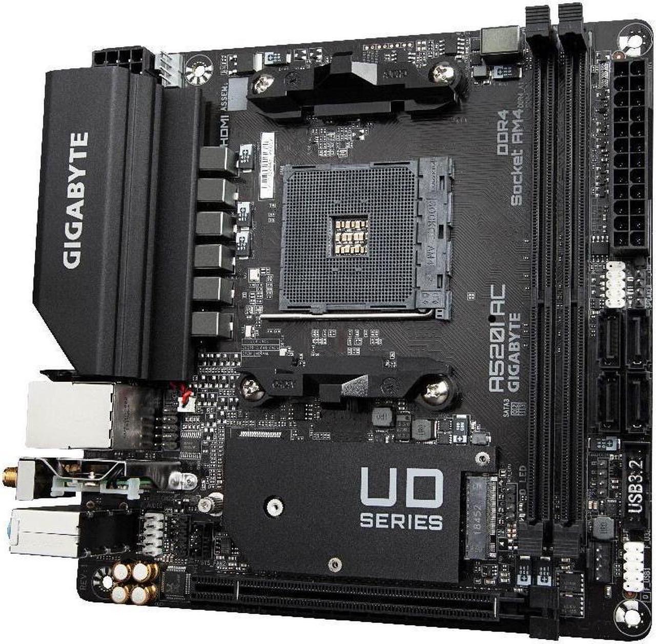 Alt view image 3 of 4 - GIGABYTE A520I AC Socket AM4 AMD A520 DDR4 32GB Mini-ITX