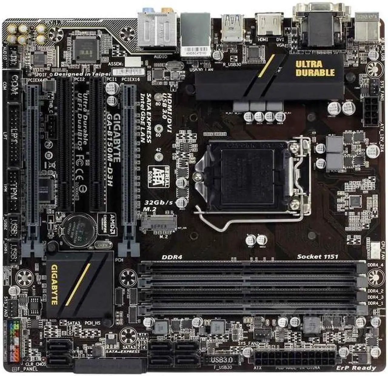 Main image of GIGABYTE B150M-D3H(rev.1.0) LGA 1151 Intel B150 DDR4 64GB Micro ATX