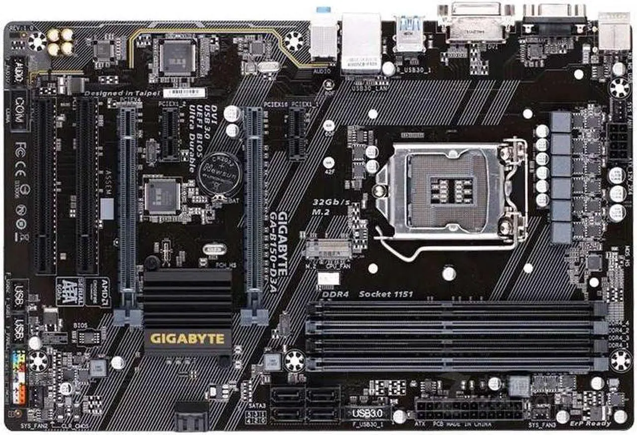 Main image of GIGABYTE B150-D3A(rev.1.0) LGA 1151 Intel B150 DDR4 64GB ATX