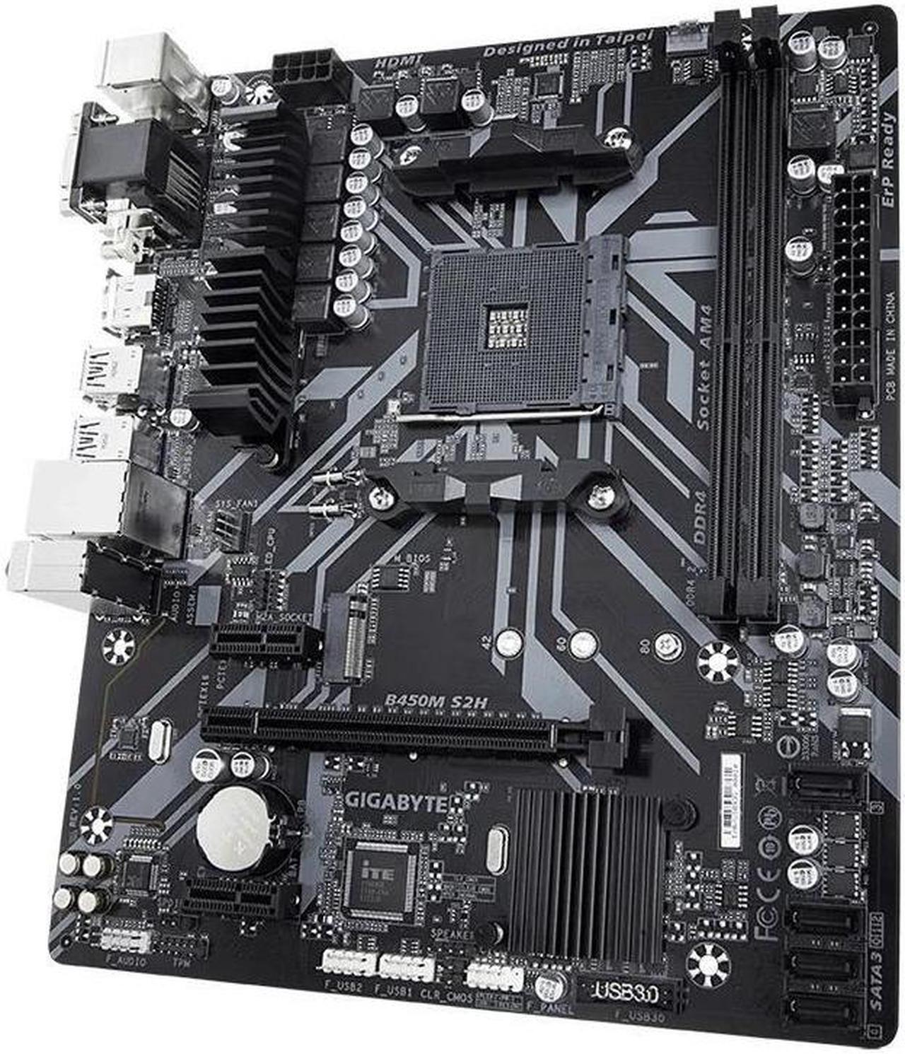 Alt view image 2 of 4 - GIGABYTE B450M S2H Socket AM4 AMD B450 DDR4 32GB Micro ATX