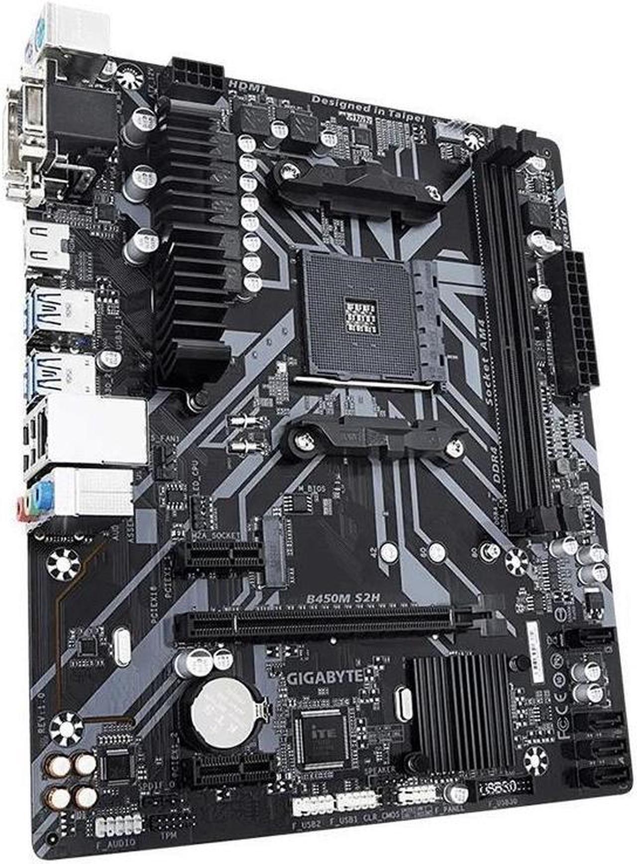 Alt view image 3 of 4 - GIGABYTE B450M S2H Socket AM4 AMD B450 DDR4 32GB Micro ATX