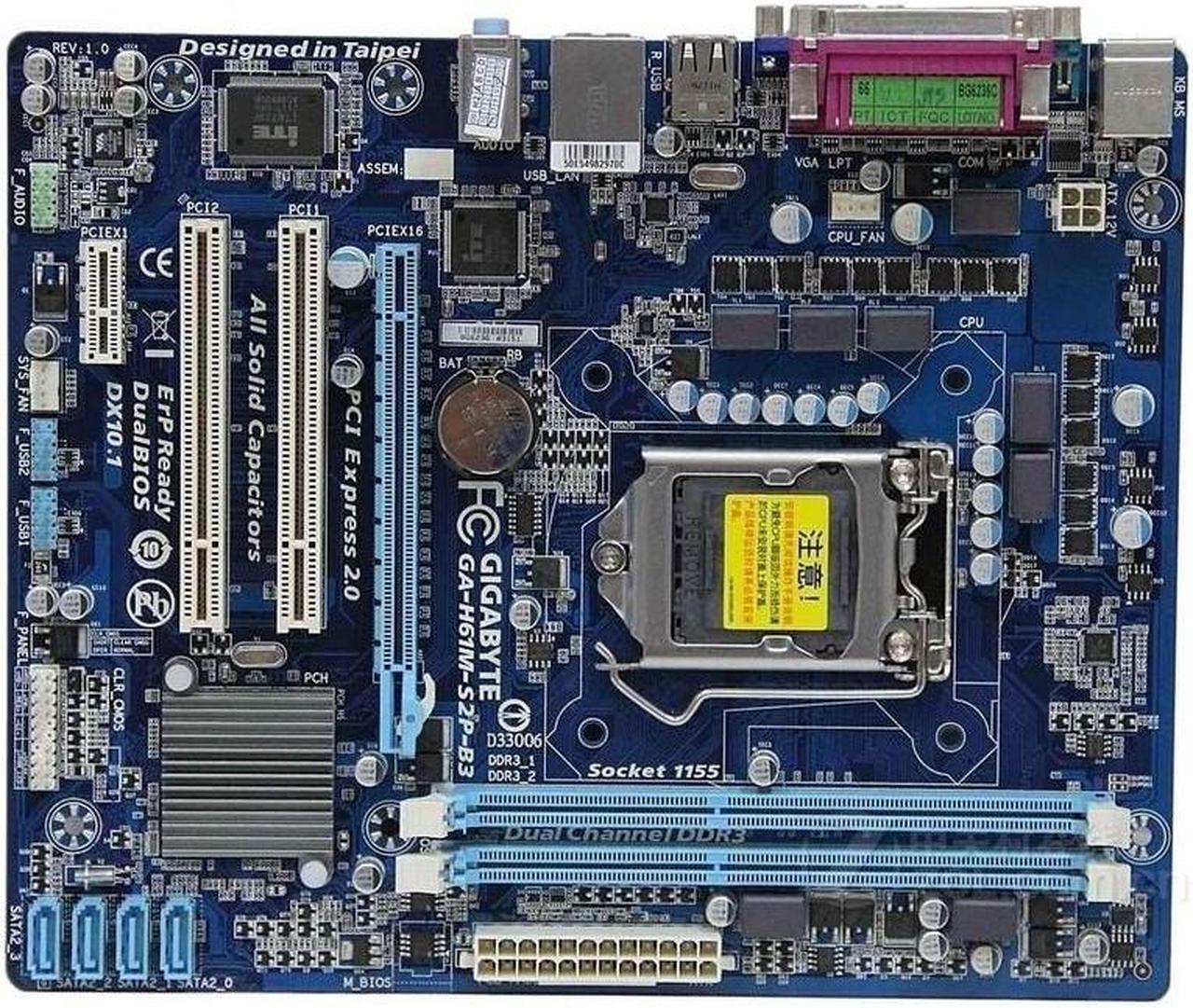 Main image of GIGABYTE GA-H61M-S2P-B3(rev.1.0) LGA 1155 Intel H61 DDR3 16GB Micro ATX