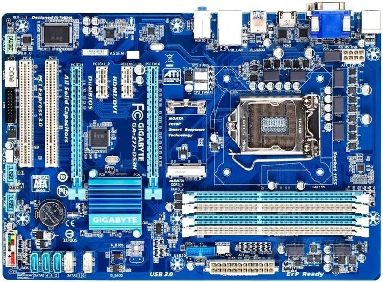 Main image of GIGABYTE GA-Z77-DS3H(rev.1.1) LGA 1155 Intel Z77 DDR3 32GB ATX