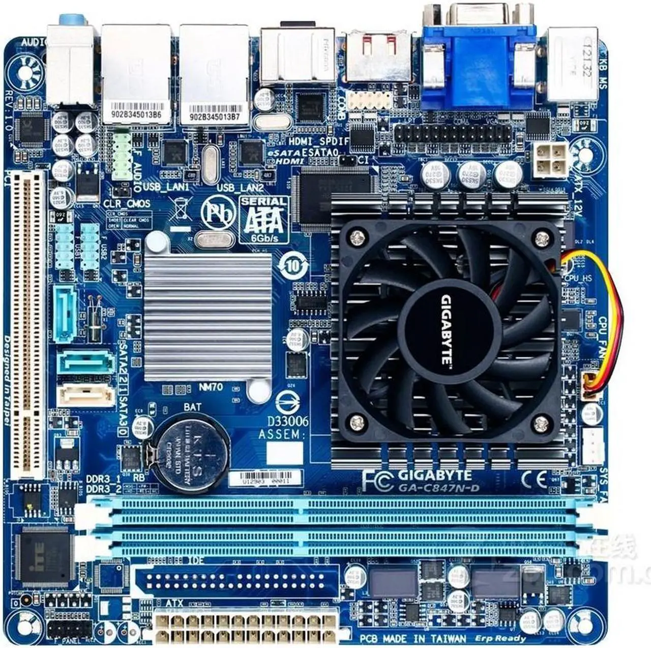 Main image of GIGABYTE GA-C847N-D CPU Intel NM70 DDR3 16GB Mini-ITX