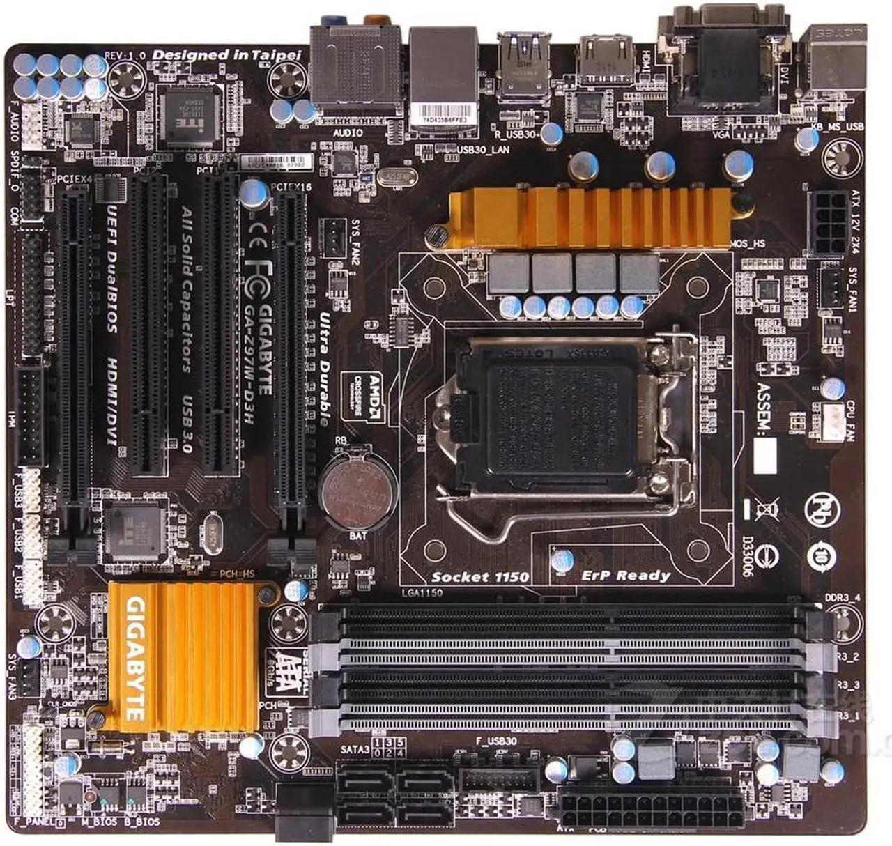 Main image of GIGABYTE GA-Z97M-D3H(rev.1.0) LGA 1150 Intel Z97 DDR3 32GB Micro ATX