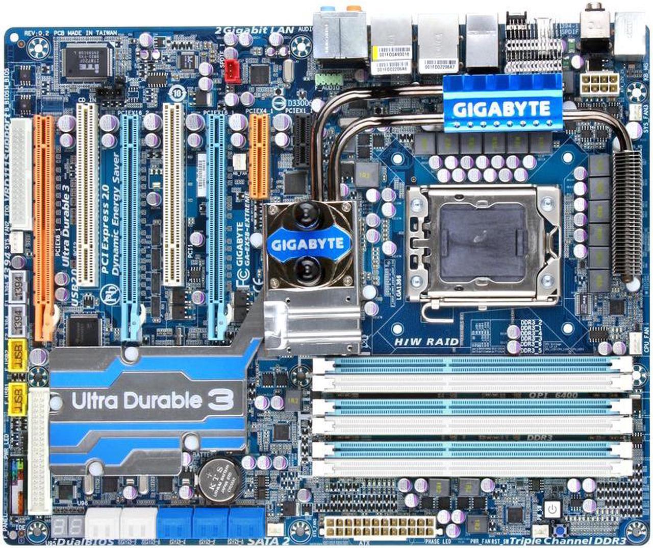 Main image of GIGABYTE GA-EX58-Extreme LGA 1366 Intel X58 DDR3 24GB ATX