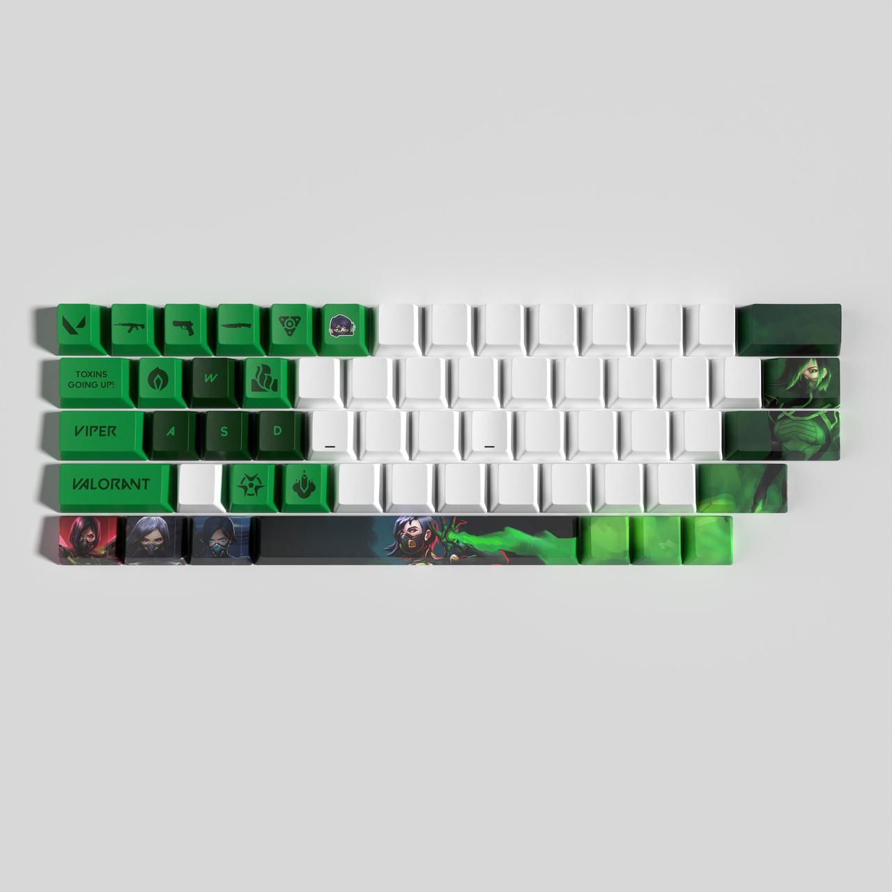 Alt view image 3 of 5 - ROAXRJ VALORANT Themed Keycaps Viper PBT heat-sublimation keycaps 29 keys OEM high degree