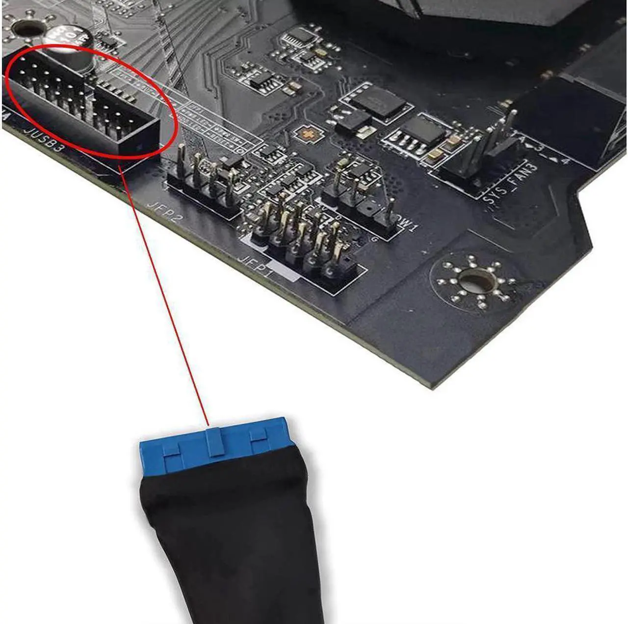 Alt view image 5 of 6 - USB 3.0 Header Extension Cable 19/20 Pin 1 to 2 Y Splitter Internal Extension Adapter DIY(5.9 inch)