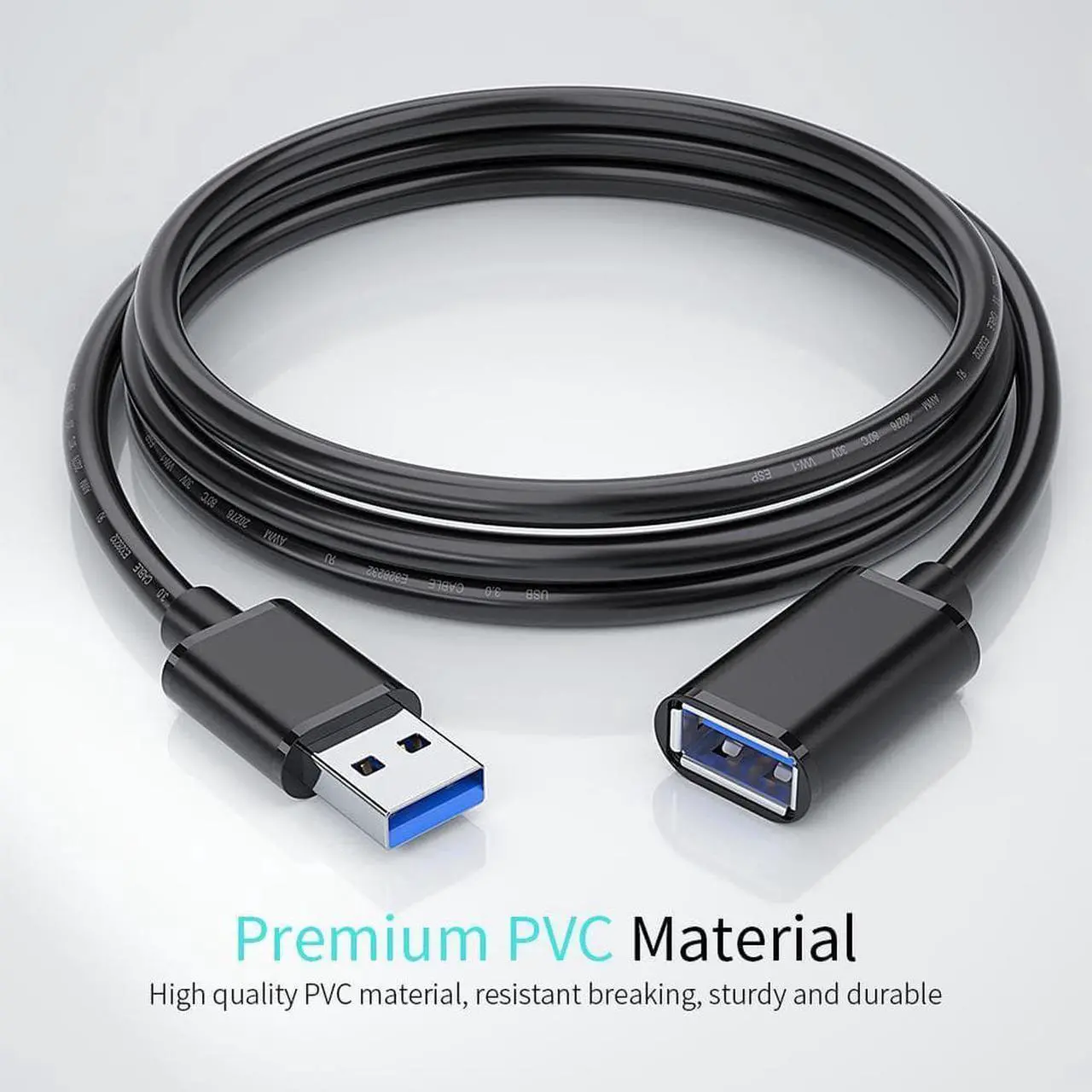 Main image of [2 PACK] USB 3.0 Extension Cable 10ft/3M, USB A Male to Female Extender Cord, 5Gbps High Data Transfer Compatible for Webcam, Gamepad, USB Keyboard, Flash Drive, Hard Drive, Printer and More