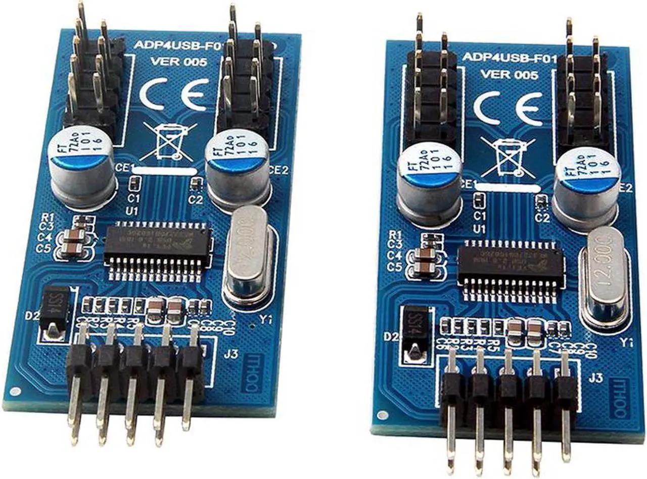 Alt view image 3 of 4 - Motherboard USB 2.0 9pin Header 1 to 4 Extension Hub Splitter Adapter - Converter MB USB 2.0 Male to 2 Male - 30CM USB 9-pin Internal Cable