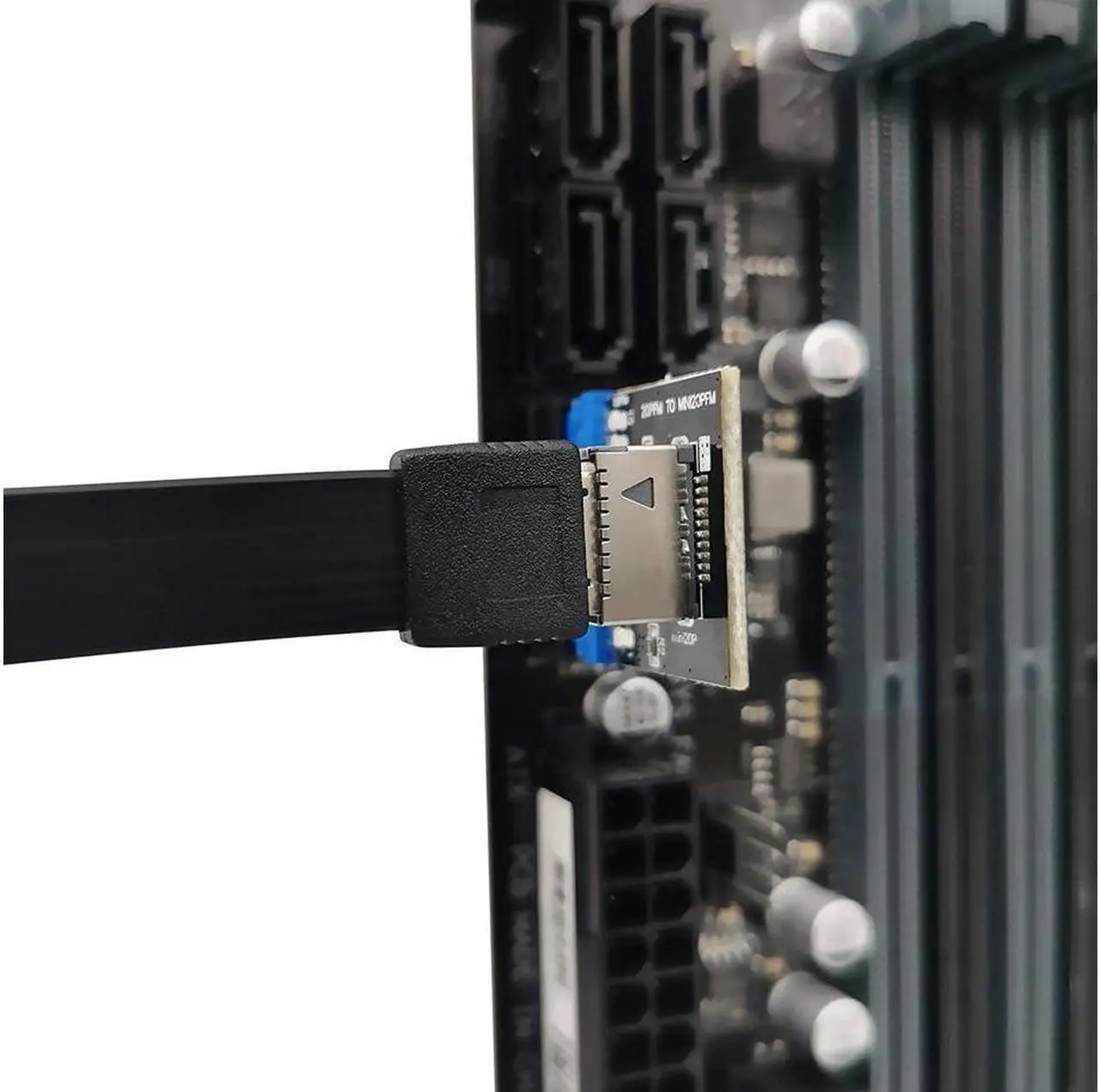 Alt view image 5 of 6 - USB 3.0 (3.1 Gen 2) Internal (19-Pin) Header to USB 3.1/3.2 Type-C (20-Pin) A-Key Front Panel Adapter